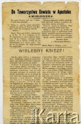 1918, Argentyna
Polemika Stanisława Pyzika z księdzem Kuczerą.
Fot. NN, zbiory Biblioteki Polskiej im. Ignacego Domeyki w Buenos Aires (Biblioteca Polaca Ignacio Domeyko)
[akta Bolesława Schreibera]