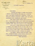 24.04.1915, Vevey, Szwajcaria
Apel prezesa Szwajcarskiego Komitetu Generalnego Pomocy Ofiarom Wojny w Polsce Henryka Sienkiewicza (pisarza, laureata literackiej Nagrody Nobla) do Polaków w Argentynie. Autor zwraca się o pomoc: „Setki tysięcy naszych żołnierzy giną na pobojowiskach w trzech wrogich armjach,  a setki tysięcy dzieci giną wprost z głodu. Zwróciłem się o pomoc dla nich do wszystkich chrześcijańskicj ludów, obecnie zaś zwracam się do was, drodzy rodacy. (…) Ufam, że i Wasze szlachetne serca wzruszą się niewolą ziomków, ufam, że Wasze powieki zwilżą się łzami na myśl o klęsce Ziemi-Macierzy – i że Wasze dłonie wyciągną się także z ratunkiem dla ginących”.
Fot. NN, zbiory Biblioteki Polskiej im. Ignacego Domeyki w Buenos Aires (Biblioteca Polaca Ignacio Domeyko)
[akta Bolesława Schreibera]