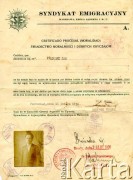 18.02.1936, Podkamień, pow. Broda, woj. tarnopolskie, Polska.
Świadectwo moralności i dobrych obyczajów wydane dla Jana Półtoraka przez wójta gminy - Leopolda Trockiego i zatwierdzone w starostwie powiatowym w Brodach 26 lutego 1936 roku.
Fot. NN, kolekcja Janiny Półtorak, zbiory Biblioteki Polskiej im. Ignacego Domeyki w Buenos Aires (Biblioteca Polaca Ignacio Domeyko), reprodukcje cyfrowe w Ośrodku KARTA w Warszawie