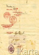 18.02.1936, Podkamień, pow. Broda, woj. tarnopolskie, Polska.
Świadectwo moralności i dobrych obyczajów wydane dla Jana Półtoraka przez wójta gminy - Leopolda Trockiego i zatwierdzone w starostwie powiatowym w Brodach 26 lutego 1936 roku.
Fot. NN, kolekcja Janiny Półtorak, zbiory Biblioteki Polskiej im. Ignacego Domeyki w Buenos Aires (Biblioteca Polaca Ignacio Domeyko), reprodukcje cyfrowe w Ośrodku KARTA w Warszawie 



