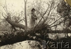 Lata 20., Polska.
Kobieta w parku.
Fot. z albumu porucznika Jana Obłoczyńskiego z Batalionu Chemicznego WP, zbiory Ośrodka KARTA, przekazała Jolanta Wolszczynin.