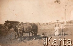 Lata 30., Kolonia Fram, prow. Itapúa, Paragwaj.
Praca na na roli.
Fot. NN, zbiory Asociación Polaca de Posadas, udostępniła Fabiana Śniechowski, reprodukcje cyfrowe w Bibliotece Polskiej im. Ignacego Domeyki w Buenos Aires (Biblioteca Polaca Ignacio Domeyko) i w Ośrodku KARTA w Warszawie 



