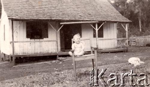 Lata 30., Obera, Misiones, Argentyna.
Pierwszy dom Antonio Kisiel i Genovefy Pastuszak. Przed domem ich syn Carlos.
Fot. NN, zbiory Asociación Polaca de Posadas, udostępniła Fabiana Śniechowski, reprodukcje cyfrowe w Bibliotece Polskiej im. Ignacego Domeyki w Buenos Aires (Biblioteca Polaca Ignacio Domeyko) i w Ośrodku KARTA w Warszawie 



