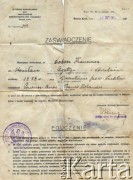 18.09.1929, Polska.
Zaświadczenie z rejestru imigrantów przybyłych do Argentyny z Wydziału Konsularnego przy Poselstwie Rzeczypospolitej Polskiej w Buenos Aires dla Franciszka Dobosza.
Fot. NN, zbiory Angela Dobosza, reprodukcje cyfrowe w Bibliotece Polskiej im. Ignacego Domeyki w Buenos Aires (Biblioteca Polaca Ignacio Domeyko) i w Ośrodku KARTA w Warszawie 
