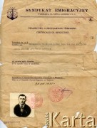 30.08.1938, Warszawa, Polska. 
Świadectwo o nieuprawianiu żebraniny wystawione dla Eugeniusza Woronowicza syna Jana zamieszkałego we wsi Stryjówka, gminie Jeziory pow. Grodzieńskim.
Fot. NN, zbiory Władysława i Anny Firka, reprodukcje cyfrowe w Bibliotece Polskiej im. Ignacego Domeyki w Buenos Aires (Biblioteca Polaca Ignacio Domeyko) i w Ośrodku KARTA w Warszawie 



