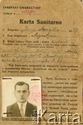 Lata 30., Lublin, Polska.
Karta sanitarna wystawiona dla Jerzego Senejko.
Fot. NN, zbiory Anastazji Senejko, reprodukcje cyfrowe w  Bibliotece Polskiej im. Ignacego Domeyki w Buenos Aires (Biblioteca Polaca Ignacio Domeyko) i w Ośrodku KARTA w Warszawie 
