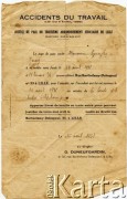 16.04.1931, Lille, Francja.
Wydział sądowy trzeciego okręgu sądowego w Lille - wezwanie na spotkanie w sprawie wypadku przy pracy Jerzy Senejko z dnia 10 kwietnia 1931 w celu ustalenia świadczenia.
Fot. NN, zbiory Anastazji Senejko, reprodukcje cyfrowe w  Bibliotece Polskiej im. Ignacego Domeyki w Buenos Aires (Biblioteca Polaca Ignacio Domeyko) i w Ośrodku KARTA w Warszawie 
