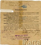 24.01.1922, Lisko, Polska.
Pouczenie.
Fot. NN, zbiory Adeli Kozlowski i Eugeniusza Zacharko, reprodukcje cyfrowe w  Bibliotece Polskiej im. Ignacego Domeyki w Buenos Aires (Biblioteca Polaca Ignacio Domeyko) i w Ośrodku KARTA w Warszawie

