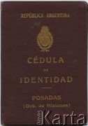1930, Posadas, prowincja Misiones, Argentyna.
Dowód osobisty Michała Zacharki.
Fot. NN, zbiory Adeli Kozlowski i Eugeniusza Zacharko, reprodukcje cyfrowe w Bibliotece Polskiej im. Ignacego Domeyki w Buenos Aires (Biblioteca Polaca Ignacio Domeyko) i w Ośrodku KARTA w Warszawie.
