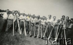 Maj 1942, Oberwinterthur, Szwajcaria.
Internowani żołnierze podczas pracy w polu.
Fot. NN, zbiory Juana Ludvica Figny, reprodukcje cyfrowe w Bibliotece Polskiej im. Ignacego Domeyki w Buenos Aires (Biblioteca Polaca Ignacio Domeyko) i w Ośrodku KARTA w Warszawie.