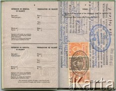 15.10.1946, Londyn, Wielka Brytania.
Paszport Stanisława Jóźwickiego.
Fot. NN, zbiory Andresa Jozwickiego, reprodukcje cyfrowe w Bibliotece Polskiej im. Ignacego Domeyki w Buenos Aires (Biblioteca Polaca Ignacio Domeyko) i w Ośrodku KARTA w Warszawie.