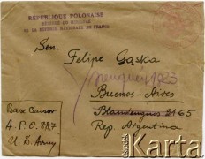 Po 1945, Buenos Aires, Argentyna.
List do Felipe Gąski.
Fot. NN, zbiory Reginy Gaski, reprodukcje cyfrowe w  Bibliotece Polskiej im. Ignacego Domeyki w Buenos Aires (Biblioteca Polaca Ignacio Domeyko) i w Ośrodku KARTA w Warszawie.