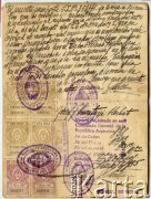 6.05.1935, Buczacz, Polska.
Paszport małżeństwa Józefa i Anastazji Herbutów oraz ich dzieci Katarzyny, Anieli i Władysława. Rodzina do 1935 r. mieszkała w Baryszu. Dokument został wystawiony przed ich wyjazdem do prowincji Chaco w Argentynie.
Fot. NN, zbiory Władysława Herbuta, reprodukcje cyfrowe w Bibliotece Polskiej im. Ignacego Domeyki w Buenos Aires (Biblioteca Polaca Ignacio Domeyko) i w Ośrodku KARTA w Warszawie.