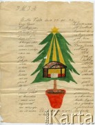 List Władysława Herbuta do rodziców, napisany w seminarium w Bella Vista 21 grudnia 1945 r., z okazji Bożego Narodzenia. 
Fot. NN, zbiory Władysława Herbuta, reprodukcje cyfrowe w Bibliotece Polskiej im. Ignacego Domeyki w Buenos Aires (Biblioteca Polaca Ignacio Domeyko) i w Ośrodku KARTA w Warszawie.
