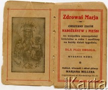 Zbiór nabożeństw i pieśni.
Fot. NN, zbiory Adeli, Rozalii i Aleksandra Ziembińskich, reprodukcje cyfrowe w Bibliotece Polskiej im. Ignacego Domeyki w Buenos Aires (Biblioteca Polaca Ignacio Domeyko) i w Ośrodku KARTA w Warszawie.