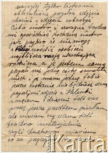 Korespondencja rodziny Ziembickich - polskich emigrantów z argentyńskiej prowincji Chaco. 
Fot. NN, zbiory Adeli, Rozalii i Aleksandra Ziembińskich, reprodukcje cyfrowe w Bibliotece Polskiej im. Ignacego Domeyki w Buenos Aires (Biblioteca Polaca Ignacio Domeyko) i w Ośrodku KARTA w Warszawie.