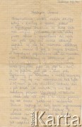 9.06.1974, Podlesie. List Jana Kołodzieja do brata Juljana, który wyemigrował do Argentyny. Strona 1.
Fot. NN, udostępnił Alfredo Kołodziej, reprodukcje cyfrowe w Bibliotece Polskiej im. Ignacego Domeyki w Buenos Aires (Biblioteca Polaca Ignacio Domeyko) i w Ośrodku KARTA w Warszawie.