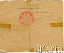 22.02.1929. Świadectwo ubóstwa Juljana Kołodzieja. Zwalniało go z wnoszenia opłat stemplowych na dokumentach potrzebnych do uzyskania bezpłatnego paszportu. Strona 2.
Fot. NN, udostępnił Alfredo Kołodziej, reprodukcje cyfrowe w Bibliotece Polskiej im. Ignacego Domeyki w Buenos Aires (Biblioteca Polaca Ignacio Domeyko) i w Ośrodku KARTA w Warszawie.