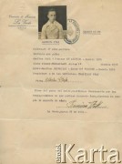 17.03.1945, La Verde, Argentyna.
Pozwolenie na prowadzenie autobusu wystawione dla Alberto Ptaka, syna polskiego emigranta Franciszka Ptaka - założyciela autobusowej firmy przewozowej La Estrella.
Fot. NN, zbiory rodziny Ptak, reprodukcje cyfrowe w Bibliotece Polskiej im. Ignacego Domeyki w Buenos Aires (Biblioteca Polaca Ignacio Domeyko) i w Ośrodku KARTA w Warszawie.