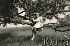 1944, Valivade-Kolhapur, Indie.
Anna Szwaglis, matka Andrzeja Boruckiego, mieszkanka obozu dla Polaków ewakuowanych z ZSRR.
Fot. NN, zbiory Andrzeja Boruckiego, reprodukcje cyfrowe w Ośrodku KARTA w Warszawie i w Instytucie Polskim i Muzeum im. gen. Sikorskiego w Londynie.