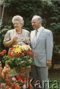 1989, Sheffield, Anglia, Wielka Brytania.
Aniela (z domu Wawrzyńczyk) i Czesław Zychowicz w dniu jubileuszu czterdziestolecia małżeństwa.
Fot. NN, zbiory Anieli Zychowicz, reprodukcje cyfrowe w Ośrodku KARTA w Warszawie i w Instytucie Polskim i Muzeum im. gen. Sikorskiego w Londynie.