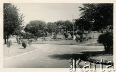 Lata 50., Penrhos, Walia, Wielka Brytania.
Polskie Osiedle dla byłych żołnierzy i ich rodzin. Widok na żelazny krzyż, zbudowany przez żołnierzy z Polskiego Korpusu Przysposobienia i Rozmieszczenia. 
Fot. NN, kolekcja: Polskie Osiedle w Penrhos, reprodukcje cyfrowe w Ośrodku KARTA