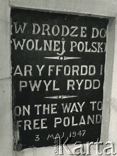 Lata 50. lub 60., Penrhos, Walia, Wielka Brytania.
Polskie Osiedle dla byłych żołnierzy i ich rodzin. Tablica z napisem 