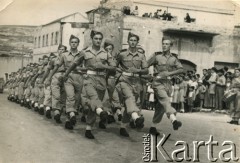 1946, Nazaret, Palestyna.
Defilada podczas święta Junackiej Szkoły Kadetów z obozu wojskowego Barbara. 
Fot. NN, kolekcja Aliny Inez Złotogórskiej, reprodukcje cyfrowe w Ośrodku KARTA