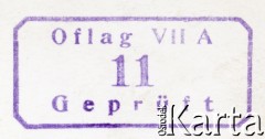1940-1945, Murnau am Staffelsee, Bawaria, Niemcy.
Oflag Murnau VII A, n/z pieczątka na zdjęciu.
Fot. autor nieznany, kolekcja Mariana Stelmacha, zbiory Fundacji Ośrodka KARTA