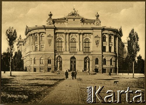 1900-1914, Warszawa, Królestwo Polskie.
Front gmachu Politechniki Warszawskiej.
Fot. NN, kolekcja tematyczna: architektura Warszawy w latach 1900-1914, zbiory Ośrodka KARTA