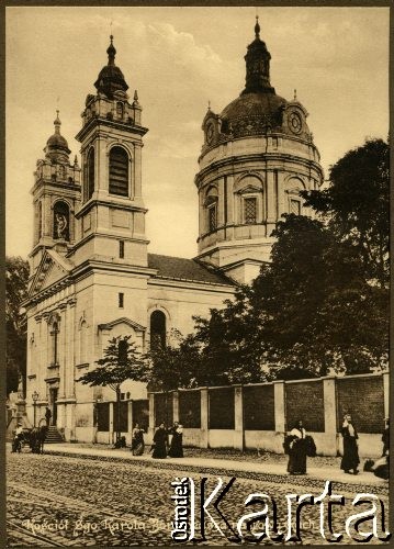 1900-1914, Warszawa, Królestwo Polskie.
Kościół Świętego Karola Boromeusza na Powązkach.
Fot. NN, kolekcja tematyczna: architektura Warszawy w latach 1900-1914, zbiory Ośrodka KARTA