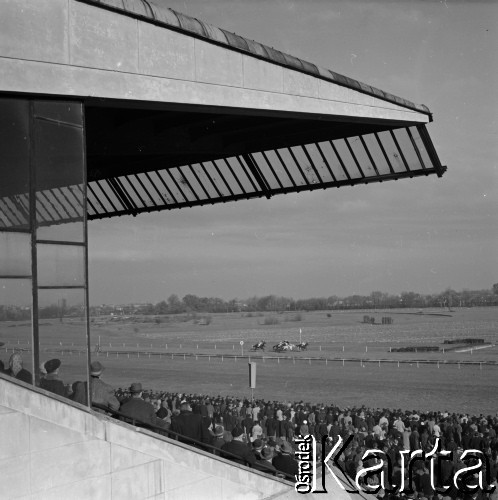 Lata 60., Warszawa, Polska.
Tor wyścigów konnych Służewiec.
Fot. Marek Zürn, zbiory Fundacji Ośrodka KARTA