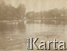 1900-1920, miejsce nieznane.
Dzieci w jeziorze.
Fot. NN, kolekcja rodziny Walińskich, zbiory Fundacji Ośrodka KARTA
