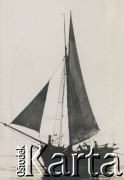 1930-1940, miejsce nieznane.
Statek na morzu.
Fot. NN, kolekcja rodziny Walińskich, zbiory Fundacji Ośrodka KARTA