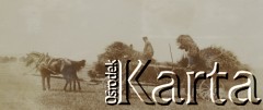 1910-1920, miejsce nieznane, Polska.
Żniwa. Mężczyźni zbierają słomę.
Fot. NN, kolekcja rodziny Walińskich, zbiory Fundacji Ośrodka KARTA