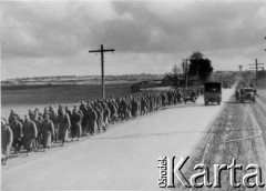 1941, Smoleńsk, ZSRR.
Kolumna jeńców radzieckich, podpis na odwrocie: 