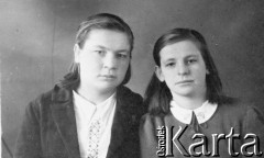 Brak daty, Szwarycha, Gorkowska obł., ZSRR.
Polki podczas pobytu w Domu Dziecka w Szwarysze: Irena Tkaczuk oraz Halina Tkaczuk. Powróciły do Polski w 1946 roku.
Fot. NN, zbiory Ośrodka KARTA, udostępniła Józefa Tekień