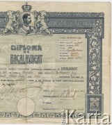 23.09.1943, Kiszyniów, Rumunia.
Dyplom Józefa Gaydamowicza ukończenia Gimnazjum/Liceum (?) . 
Fot. zbiory Ośrodka KARTA, udostępnił Tadeusz Gaydamowicz.