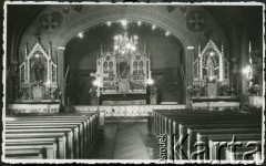 Lata 40., Craiova, Rumunia.
Pocztówka z wnętrzem kościoła katolickiego w Craiovej.
Fot. NN, zbiory Ośrodka KARTA, udostępnił Tadeusz Gaydamowicz.