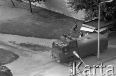 31.08.1982, Wrocław (plac Strzelecki), Polska.
Stan wojenny - działko wodne podczas niezależnej manifestacji, zorganizowanej przez podziemne struktury 