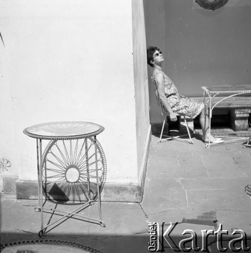 Po 1959, Warszawa, Polska.
Aktorka Teatru na Tarczyńskiej, malarka Maria Fabicka.
Fot. Irena Jarosińska, zbiory Ośrodka KARTA