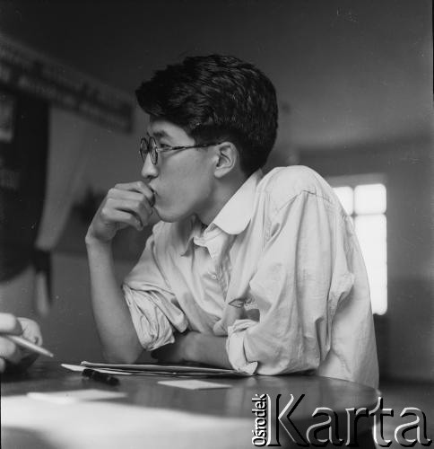 31.07.1955 - 4.08.1955, Warszawa, Polska.
V Światowy Festiwal Młodzieży i Studentów o Pokój i Przyjaźń. Uczestnik festiwalu.
Fot. Irena Jarosińska, zbiory Ośrodka KARTA