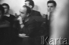 22.01.1959, Warszawa, Polska
Spotkanie Klubu Krzywego Koła w Staromiejskim Domu Kultury. Tematem dyskusji była polityka kulturalna po XII Plenum PZPR. 
Fot. Irena Jarosińska, zbiory Ośrodka KARTA