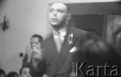 22.01.1959, Warszawa, Polska
Spotkanie Klubu Krzywego Koła w Staromiejskim Domu Kultury. Tematem dyskusji była polityka kulturalna po XII Plenum PZPR. Na zdjęciu Adam Schaff.
Fot. Irena Jarosińska, zbiory Ośrodka KARTA