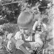 1962, Wrocław, Polska.
Dwóch z czworga braci Majewskich w ogrodzie.
Fot. Irena Jarosińska, zbiory Ośrodka KARTA.
