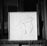 1954, Warszawa, Polska
Obraz Henryka Stażewskiego.
Fot. Irena Jarosińska, zbiory Ośrodka KARTA