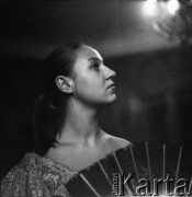 lata 60-te, Łódź, Polska.
Studentka Państwowej Wyższej Szkoły Filmowej, Telewizyjnej i Teatralnej im. Leona Schillera (PWSFTviT).
Fot. Irena Jarosińska, zbiory Ośrodka Karta.