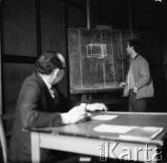 lata 60-te, Łódź, Polska.
Zajęcia w Państwowej Wyższej Szkoły Filmowej, Telewizyjnej i Teatralnej im. Leona Schillera (PWSFTviT).
Fot. Irena Jarosińska, zbiory Ośrodka Karta.