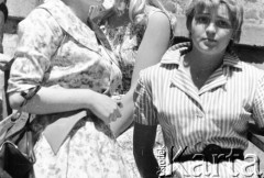 Maj-czerwiec 1959, Warszawa, Polska.
Aktorki na planie filmowy 