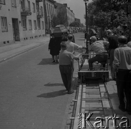 1959, Warszawa, Polska.
Plan zdjęciowy do filmu 